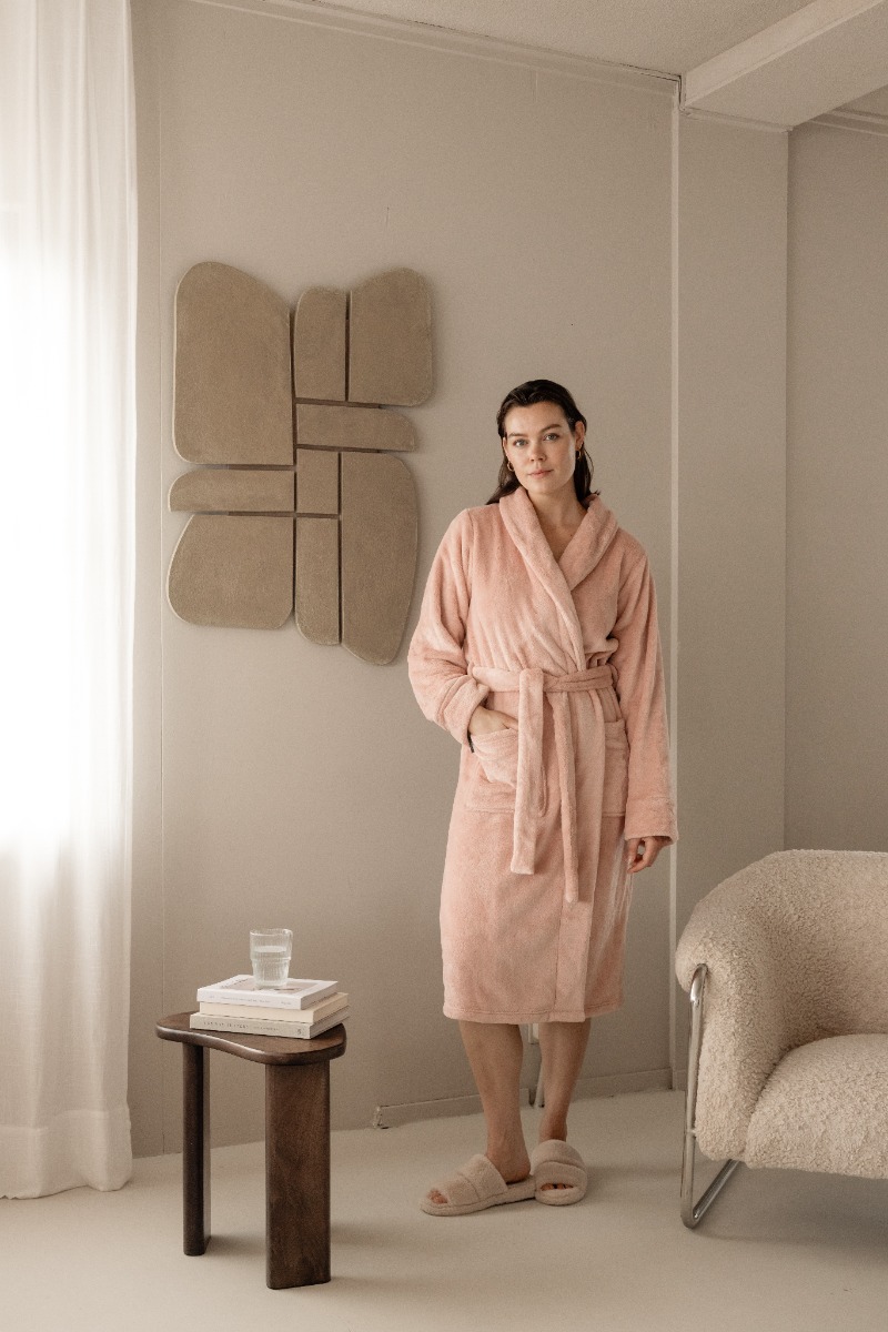 Linolux Fleece Badjas Alva Rose