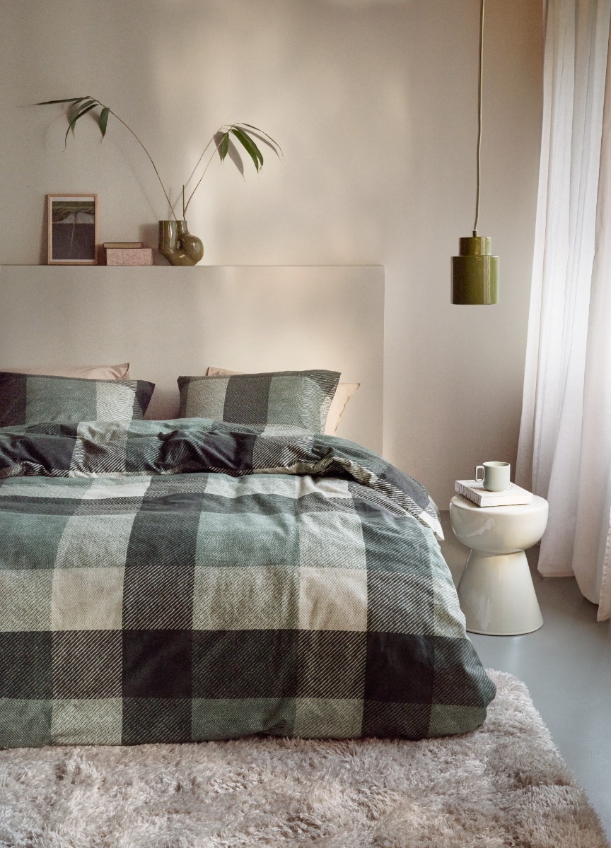 Beddinghouse Dekbedovertrek Flanel Dario Green
