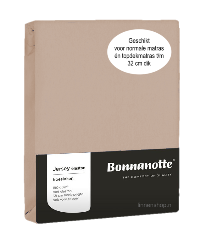 Bonnanotte (topper) Hoeslaken Jersey Elastan Beige