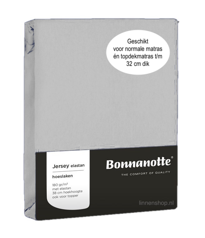 Bonnanotte (topper) Hoeslaken Jersey Elastan Licht Grijs