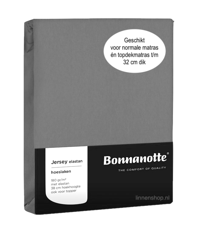 Bonnanotte (topper) Hoeslaken Jersey Elastan Midden Grijs