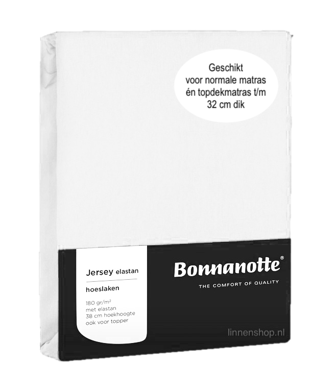 Bonnanotte (topper) Hoeslaken Jersey Elastan Wit