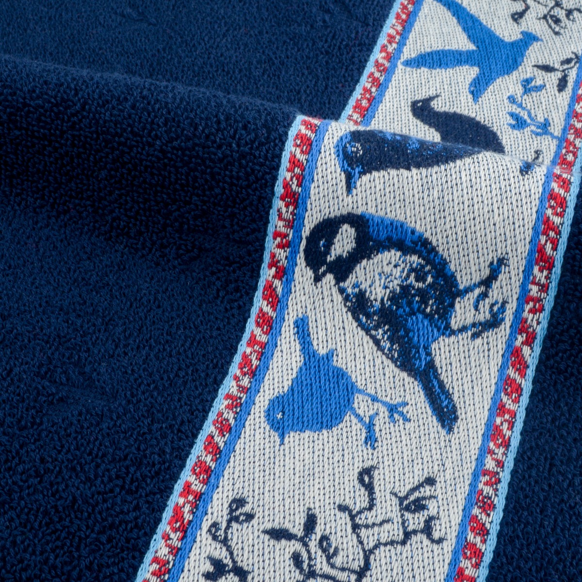 Bunzlau Castle Keukendoek Birds Dark Blue