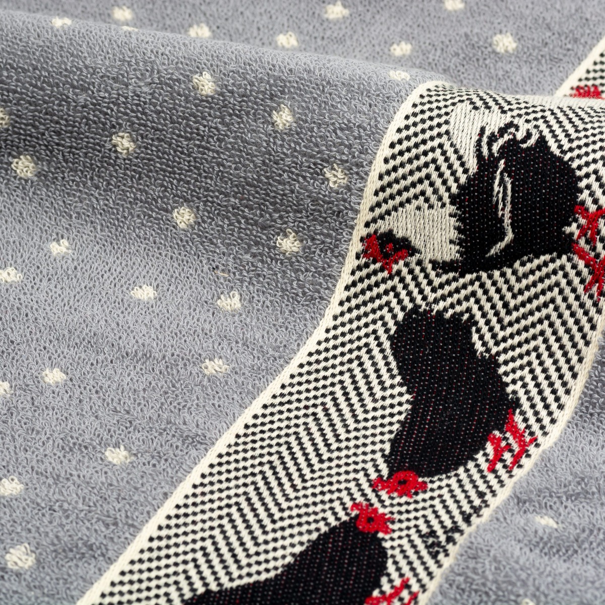 Bunzlau Castle Keukendoek Chickens Grey