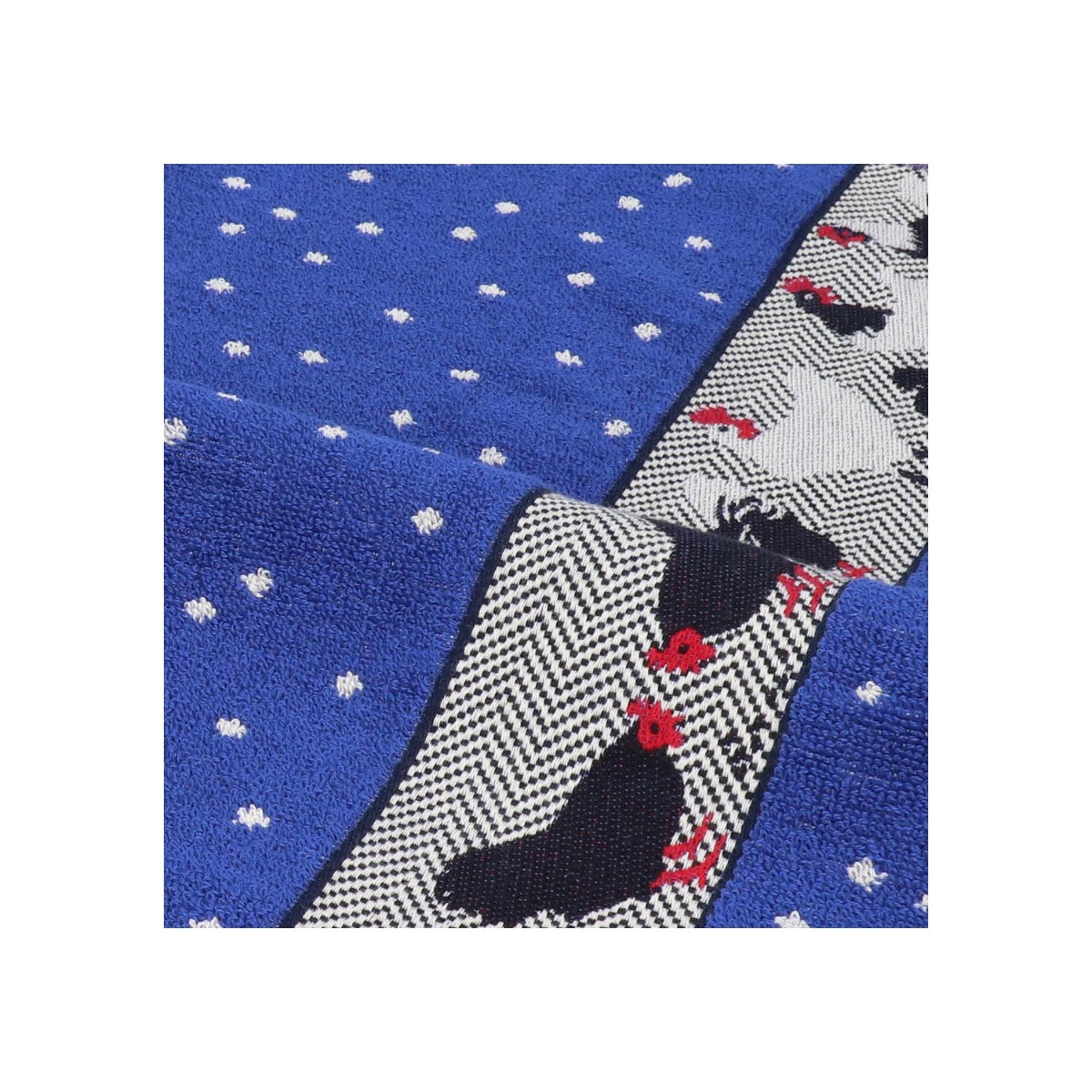 Bunzlau Castle Keukendoek Chickens Royal Blue