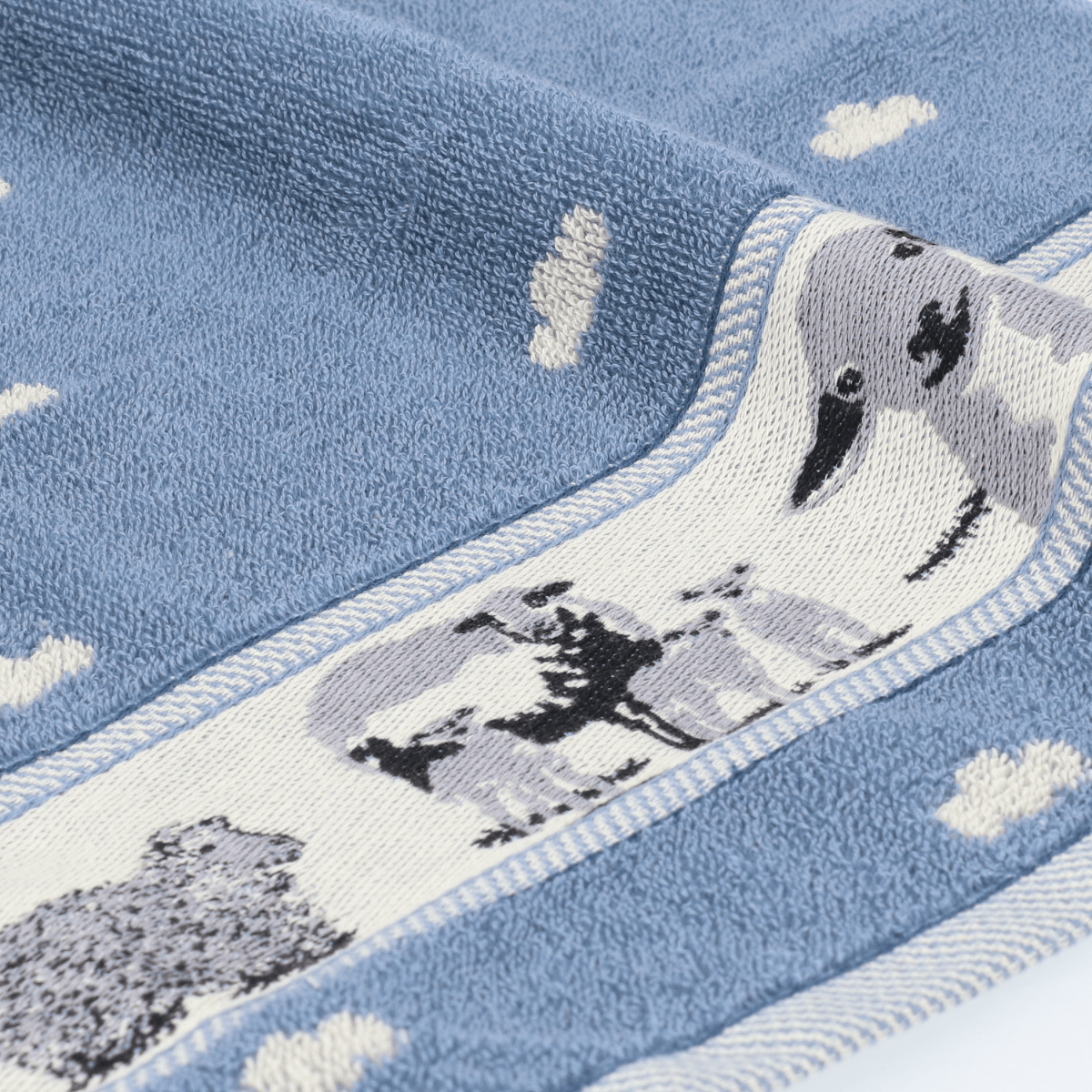 Bunzlau Castle Keukendoek Sheep Grey-Blue GOTS