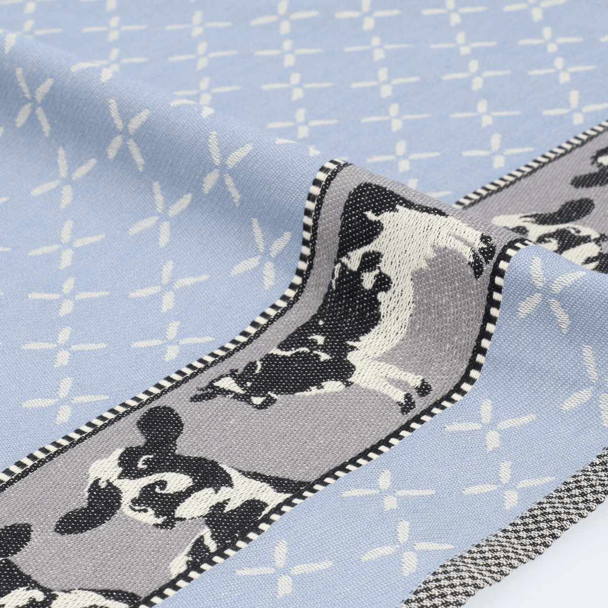 Bunzlau Castle Theedoek Cows Grey-Blue GOTS