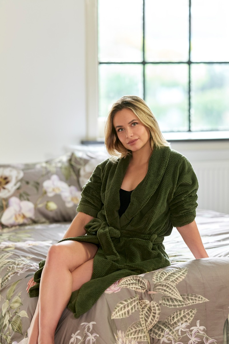 Livello Fleece Badjas Calvin Olive