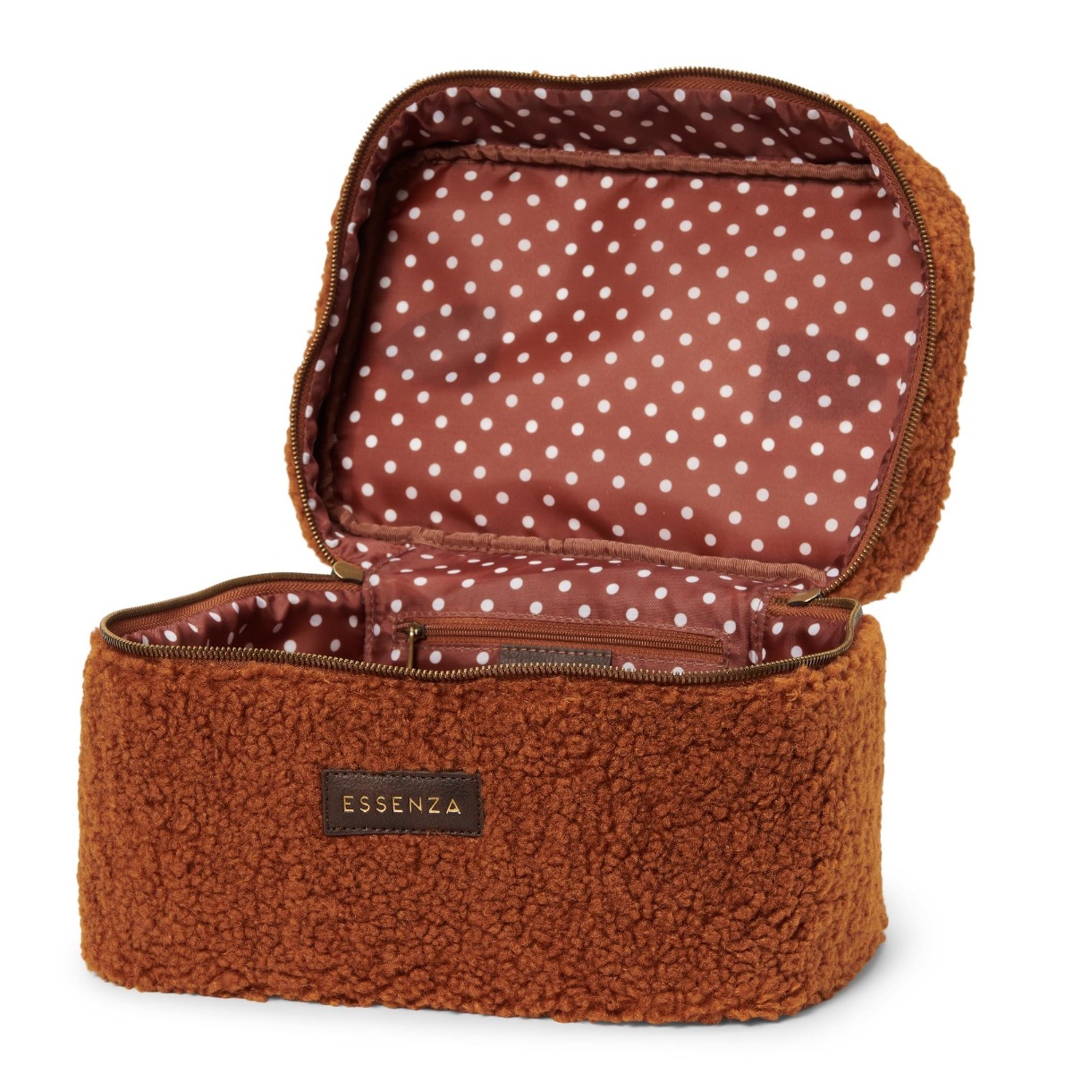 Essenza Beauty Case Tracy Teddy Leather Brown