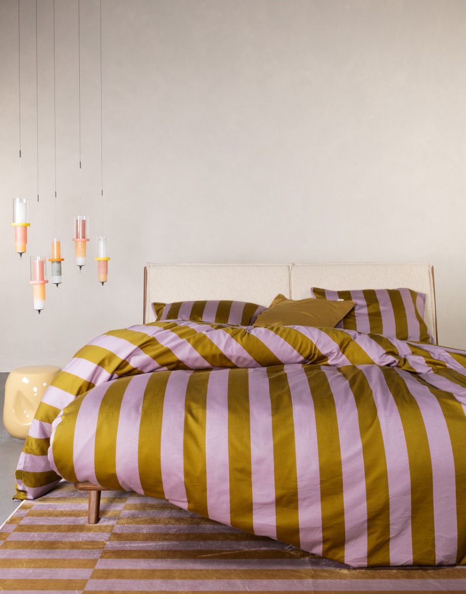 Essenza Dekbedovertrek Minte Stripe Pale Purple Olive