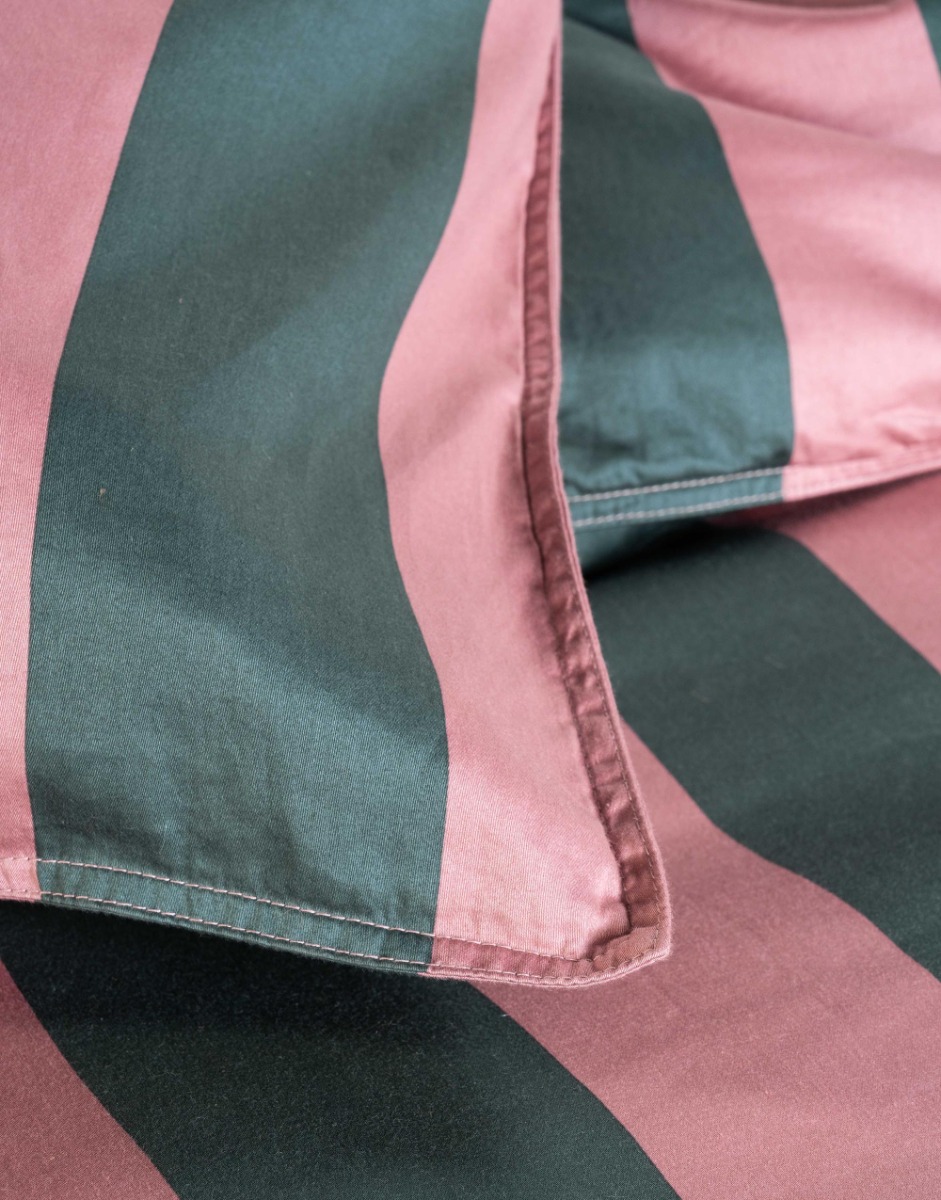 Essenza Kussensloop Minte Stripe Woodrose - Dark Teal 60x70