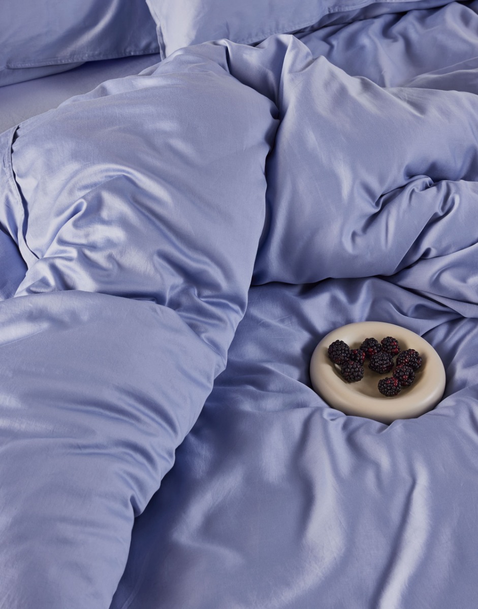 Essenza Hoeslaken 300 count Satijn Minte Lavender Blue