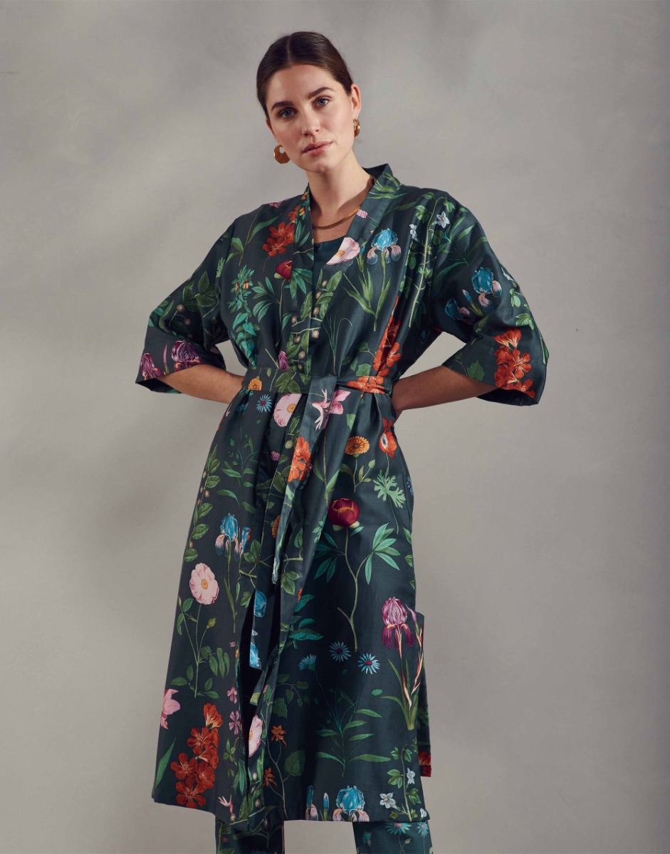 Essenza Kimono Ilona Marigold Slate Grey