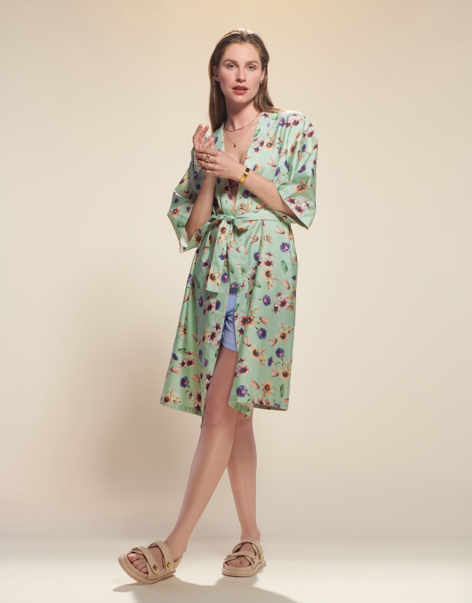 Essenza Kimono Short Sarai Fiorre Subtle Green