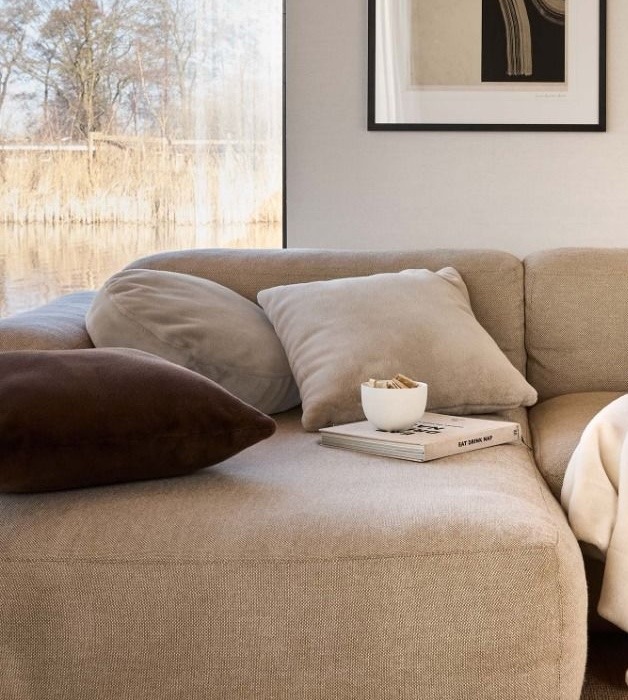 Essenza Sierkussen vierkant Furry Oatmeal 50x50