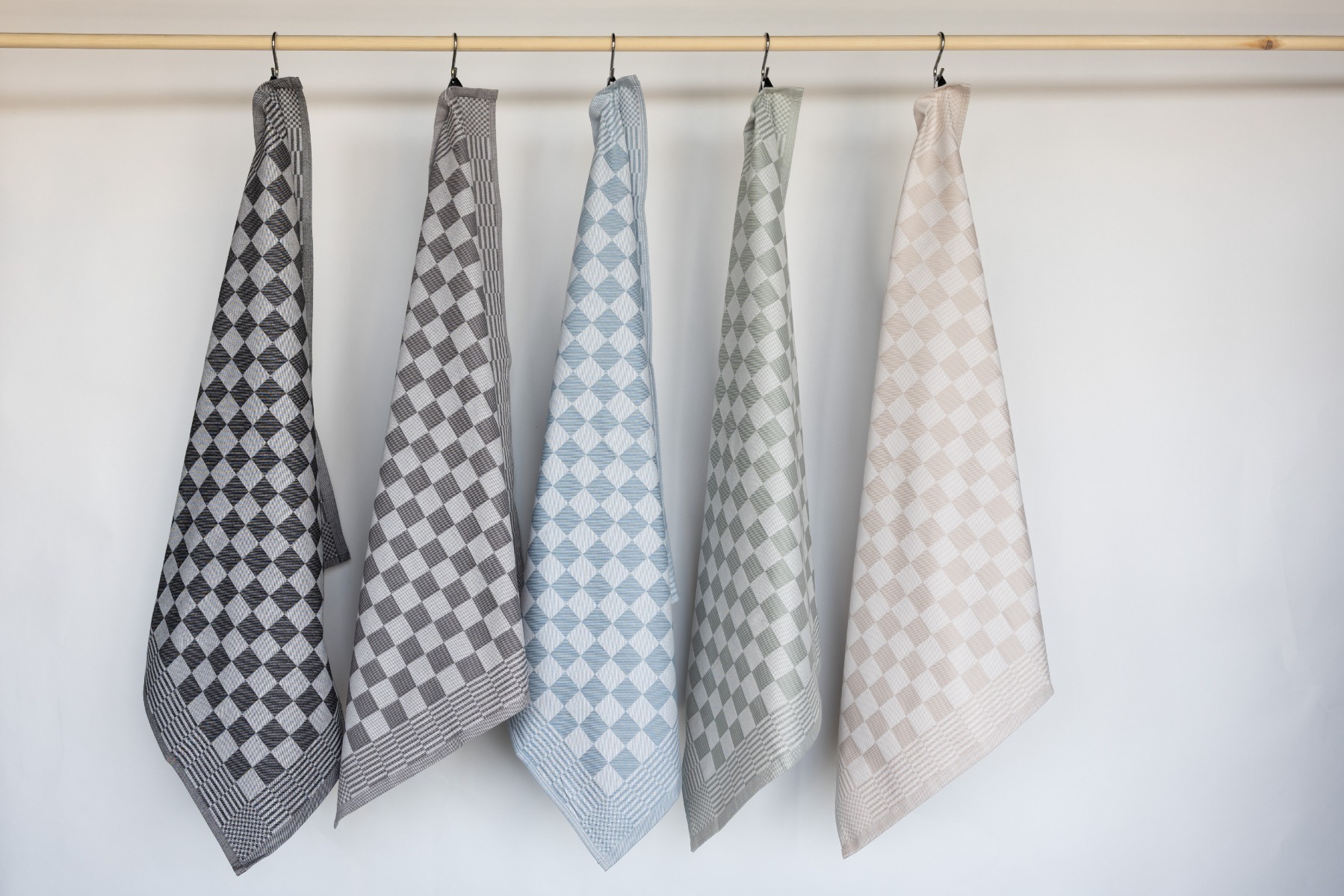 Jorzolino Theedoek Kleine Ruit Grey Blue 65x65