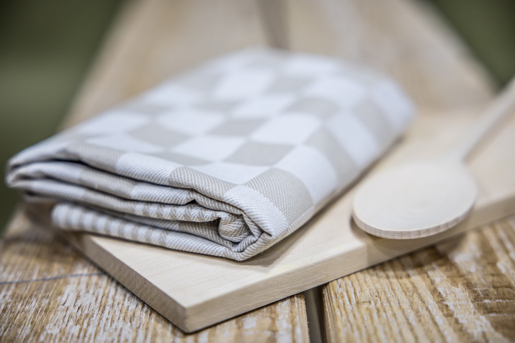 Jorzolino Theedoek Kleine Ruit Sand 65x65