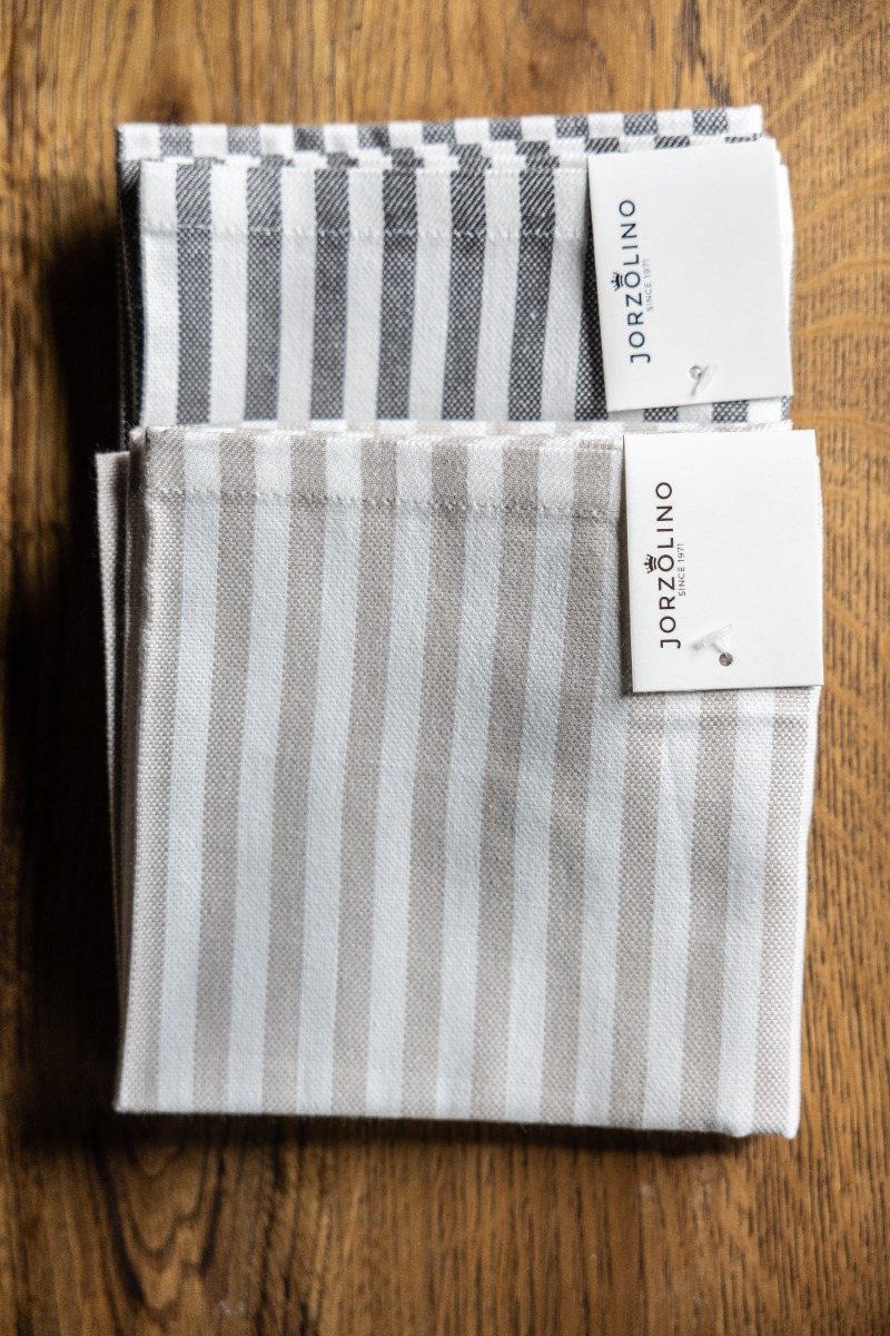Jorzolino Theedoek Streep Sand 65x65
