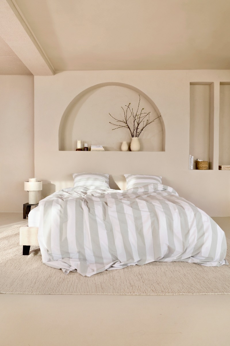 Linolux Dekbedovertrek Beach Stripe Mineral Green