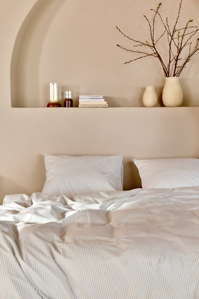 Linolux Dekbedovertrek Fresh Stripe Mineral Green