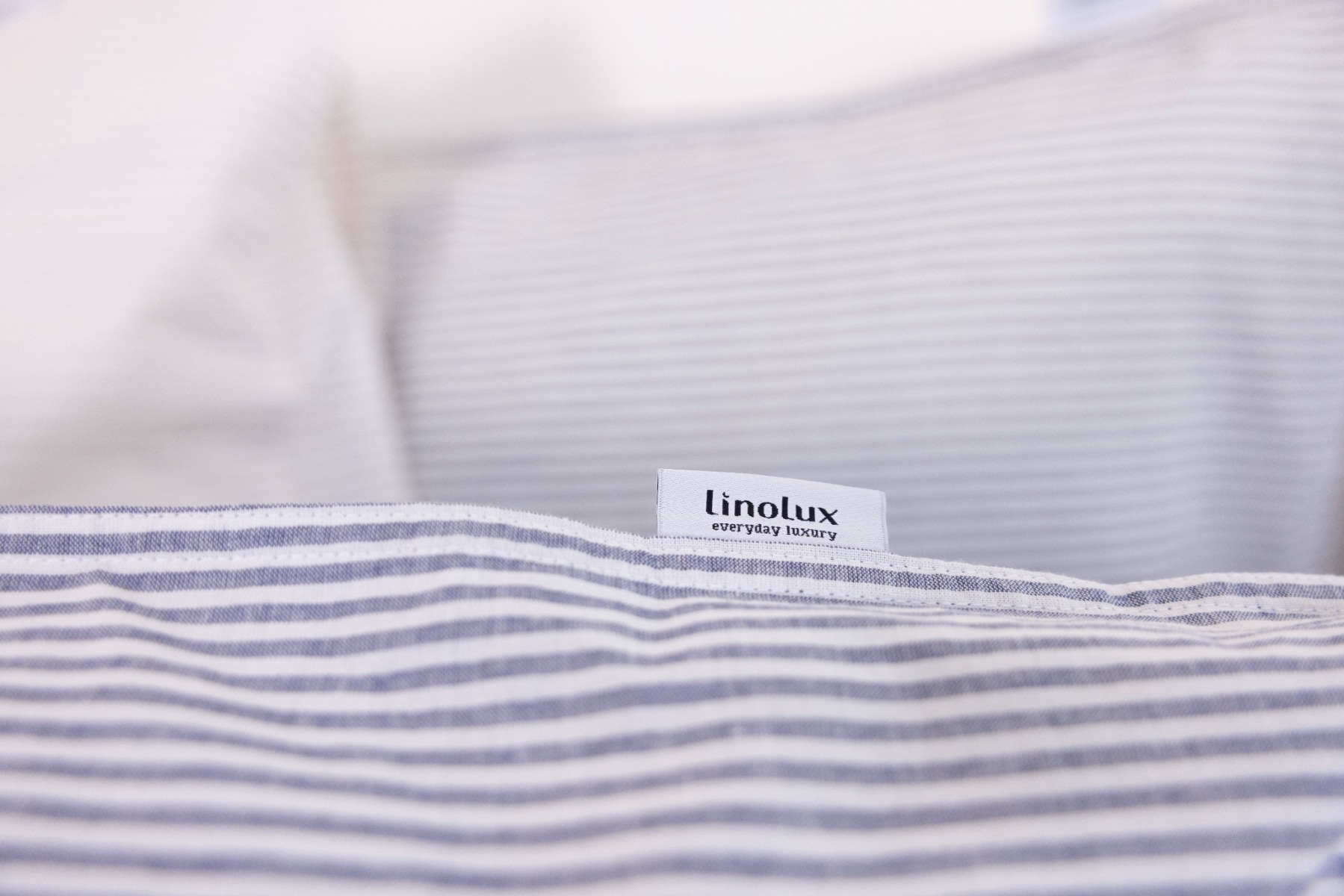 Linolux Dekbedovertrek Vintage Stripe White/Blue