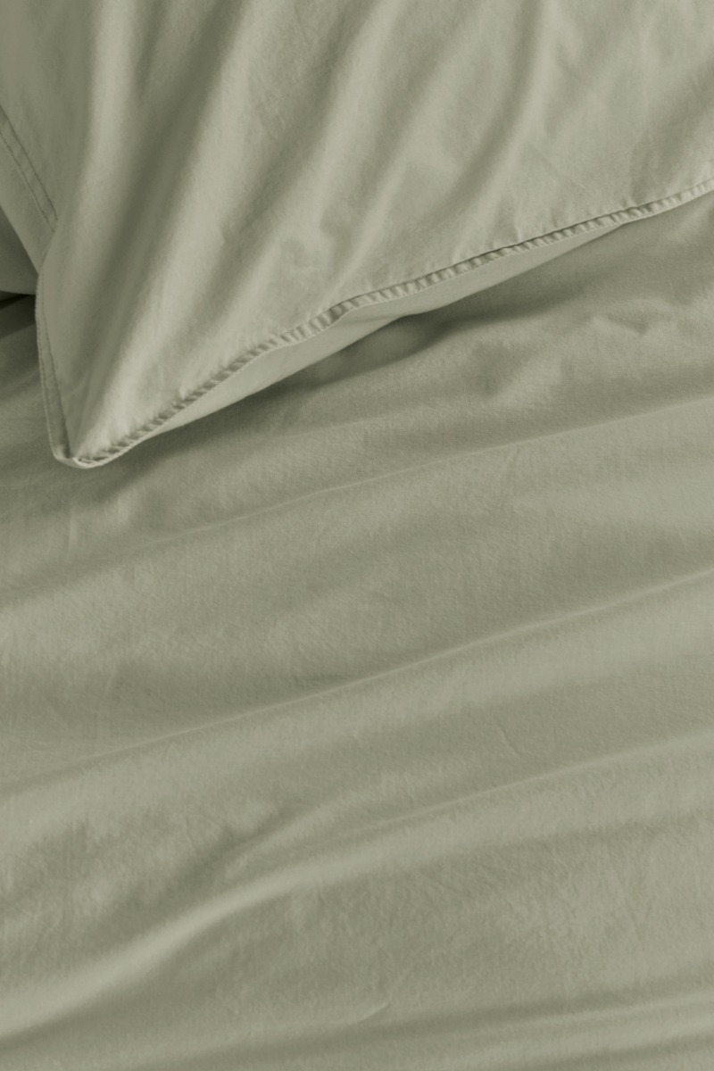 Linolux Kussensloop Washed Cotton Green 60x70