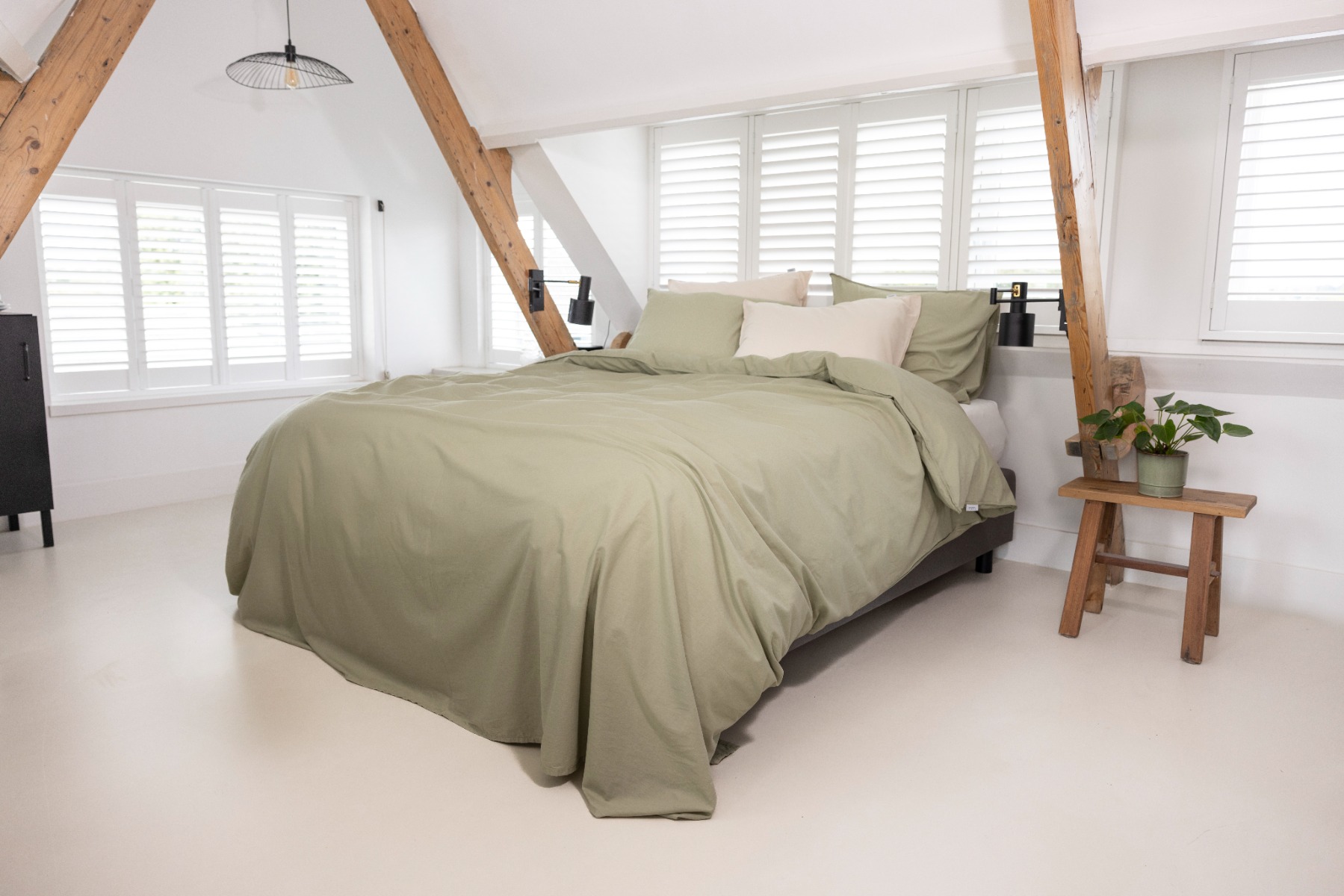 Linolux Dekbedovertrek Washed Cotton Moss