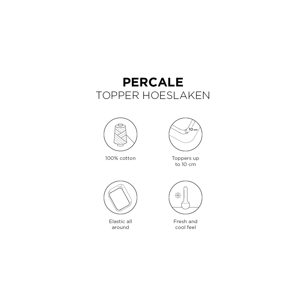 Linolux Hoeslaken Perkal topper White