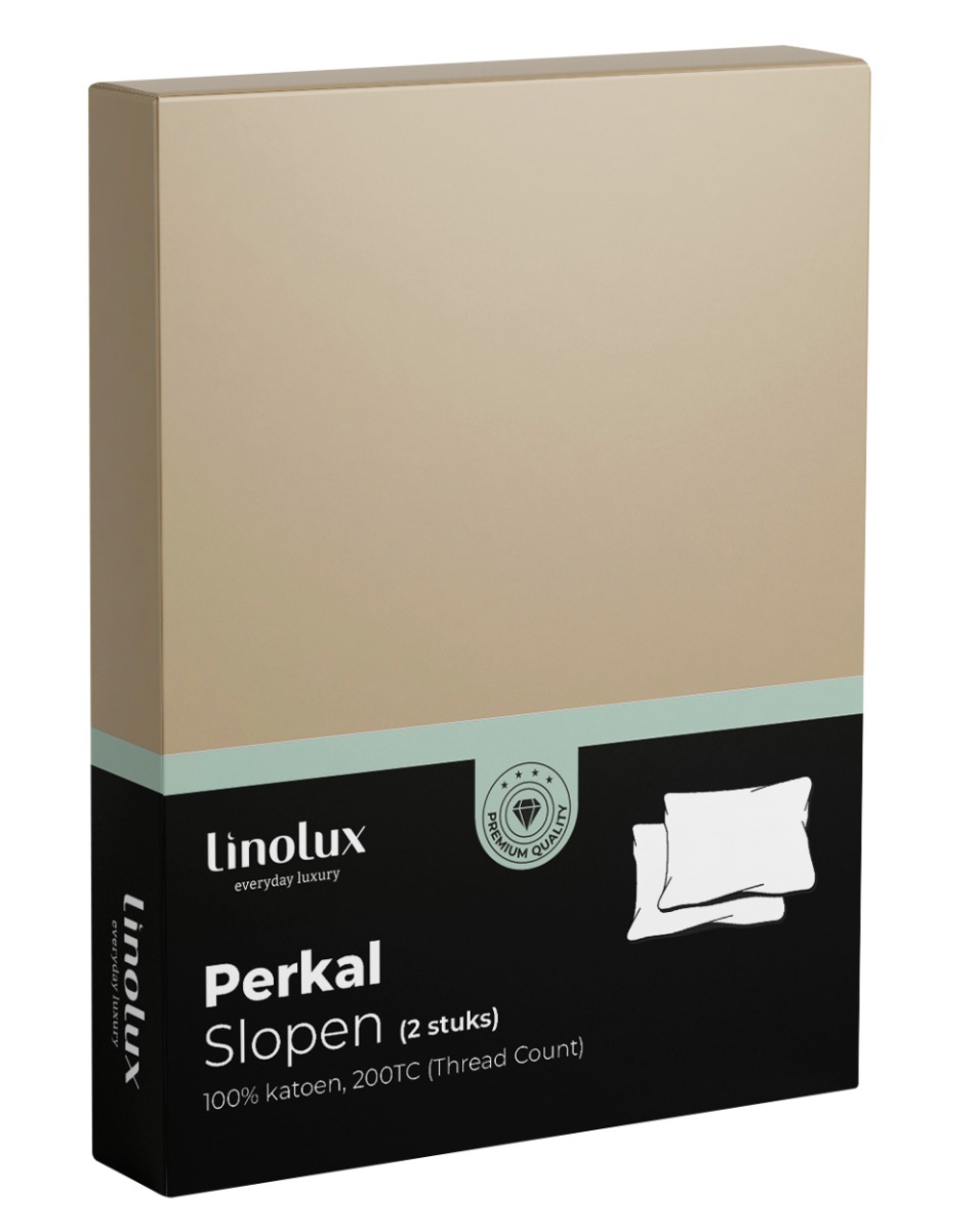 Linolux Kussensloop Katoen Perkal Sand 2x 60x70