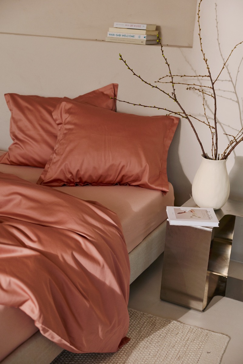 Linolux Kussensloop Uni Satijn Old Rose 60x70