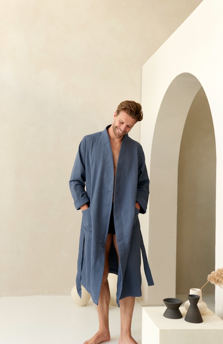 Livello Wafel Badjas Nature Long Dark Blue
