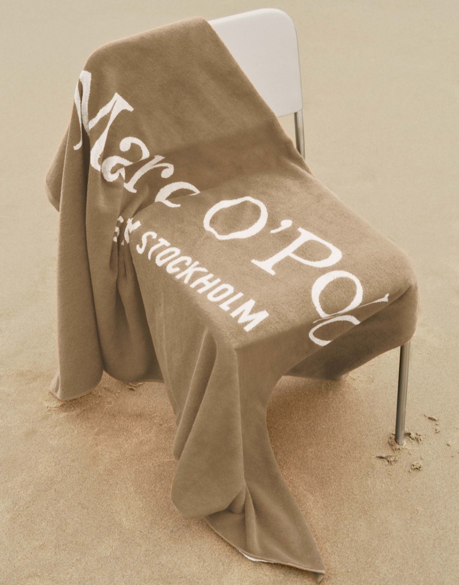 Marc O'Polo Strandlaken Statement Warm Stone 100x180