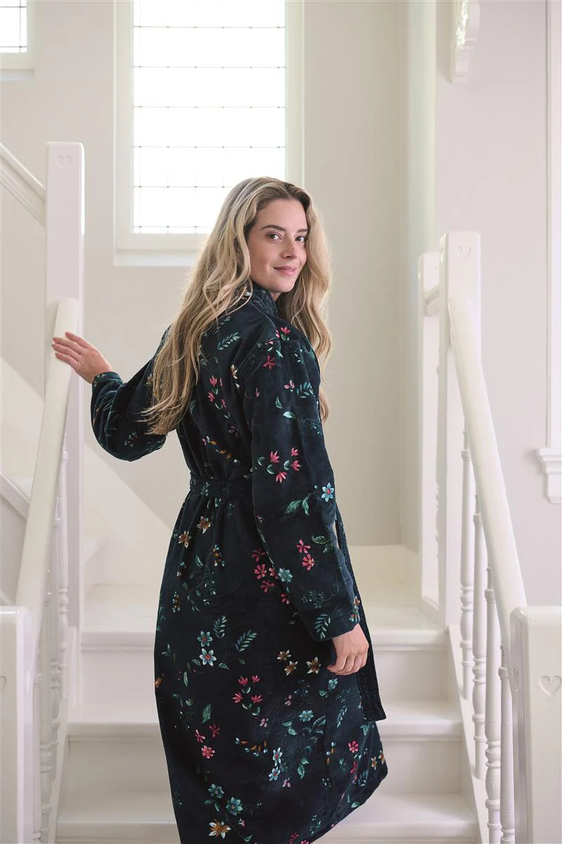 Pip Studio Badjas Les Fleurs Dark Blue