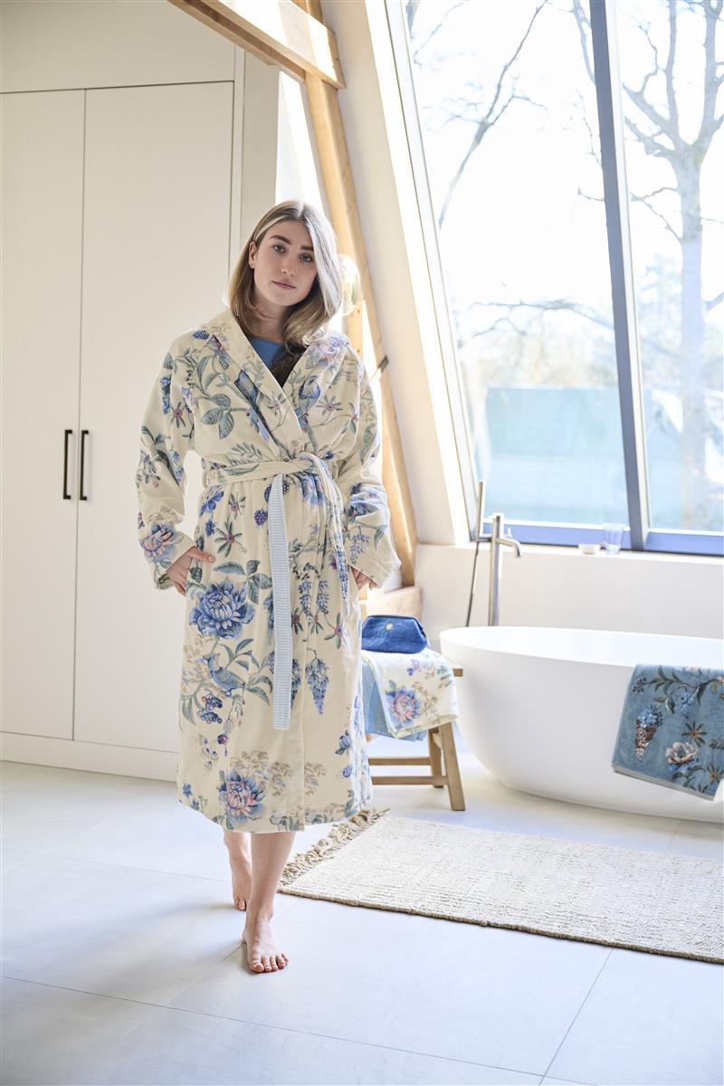 Pip Studio Badjas Secret Garden White Blue