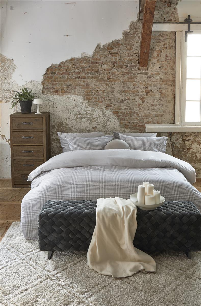 Riviera Maison Dekbedovertrek Flanel Eleanor Grey