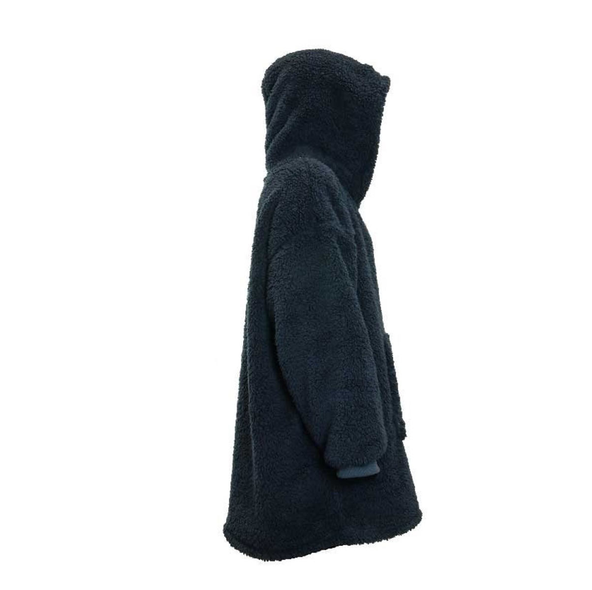Unique Living Oversized Teddy Fleece Hoodie Dark Blue