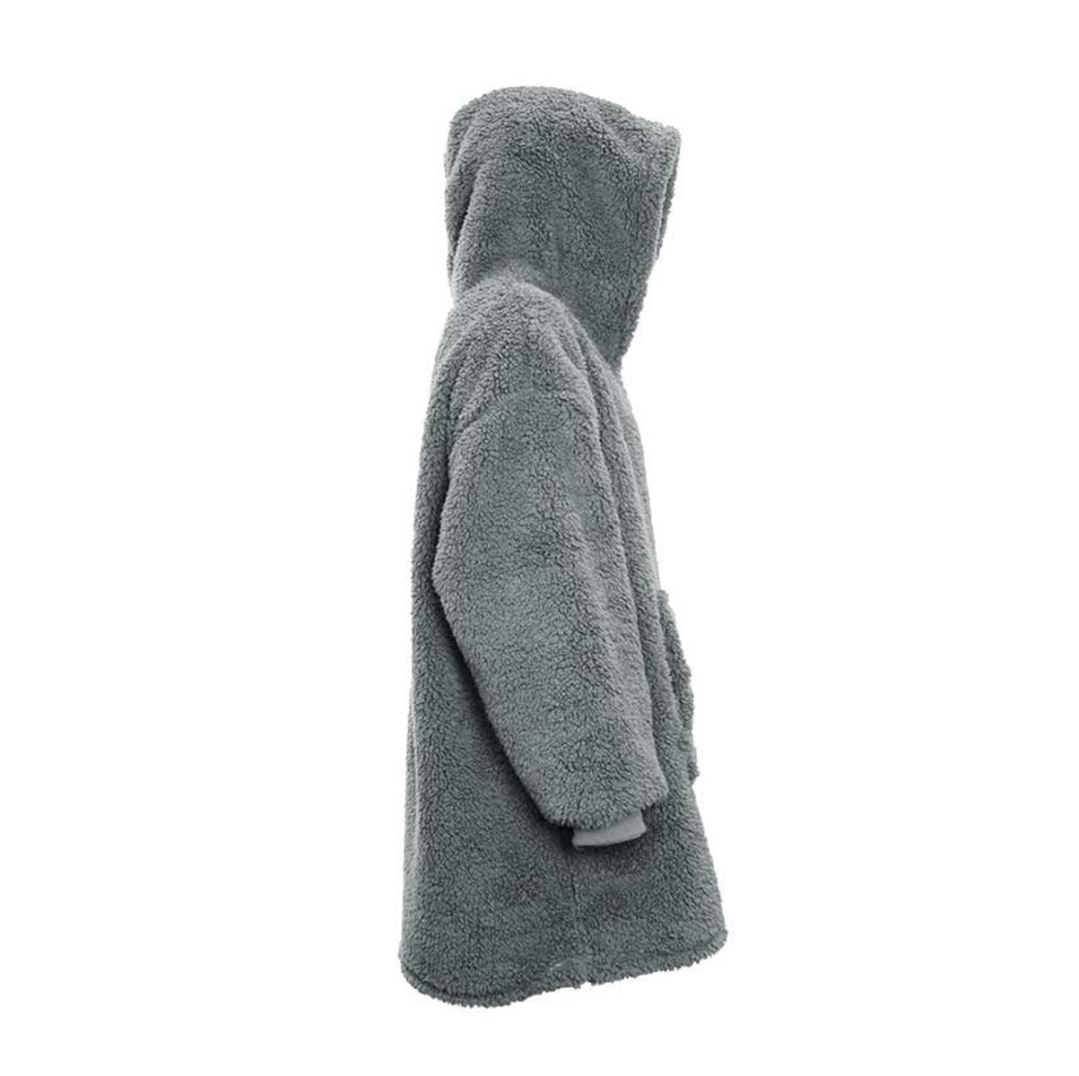Unique Living Oversized Teddy Fleece Hoodie Dark Grey