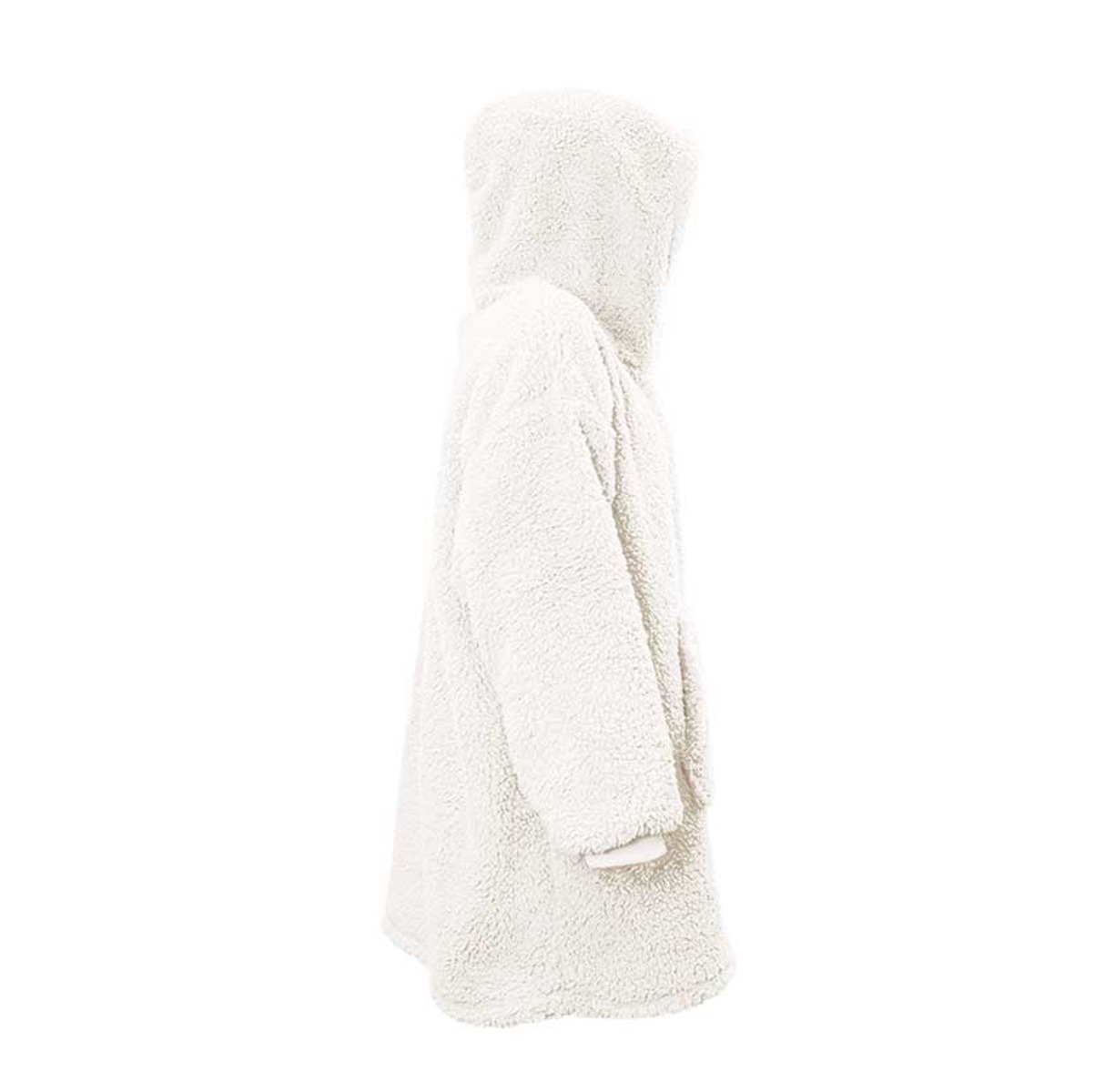 Unique Living Oversized Teddy Fleece Hoodie Dove White