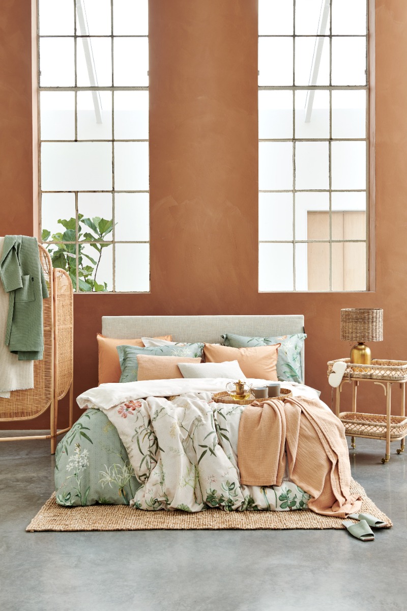 Vandyck Dekbedovertrek Flower Garden Cream Tan