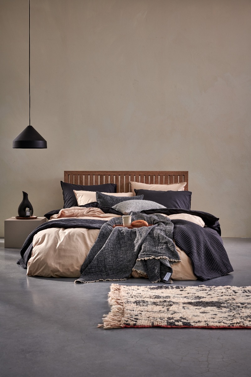 Vandyck Dekbedovertrek Washed Cotton Off Black