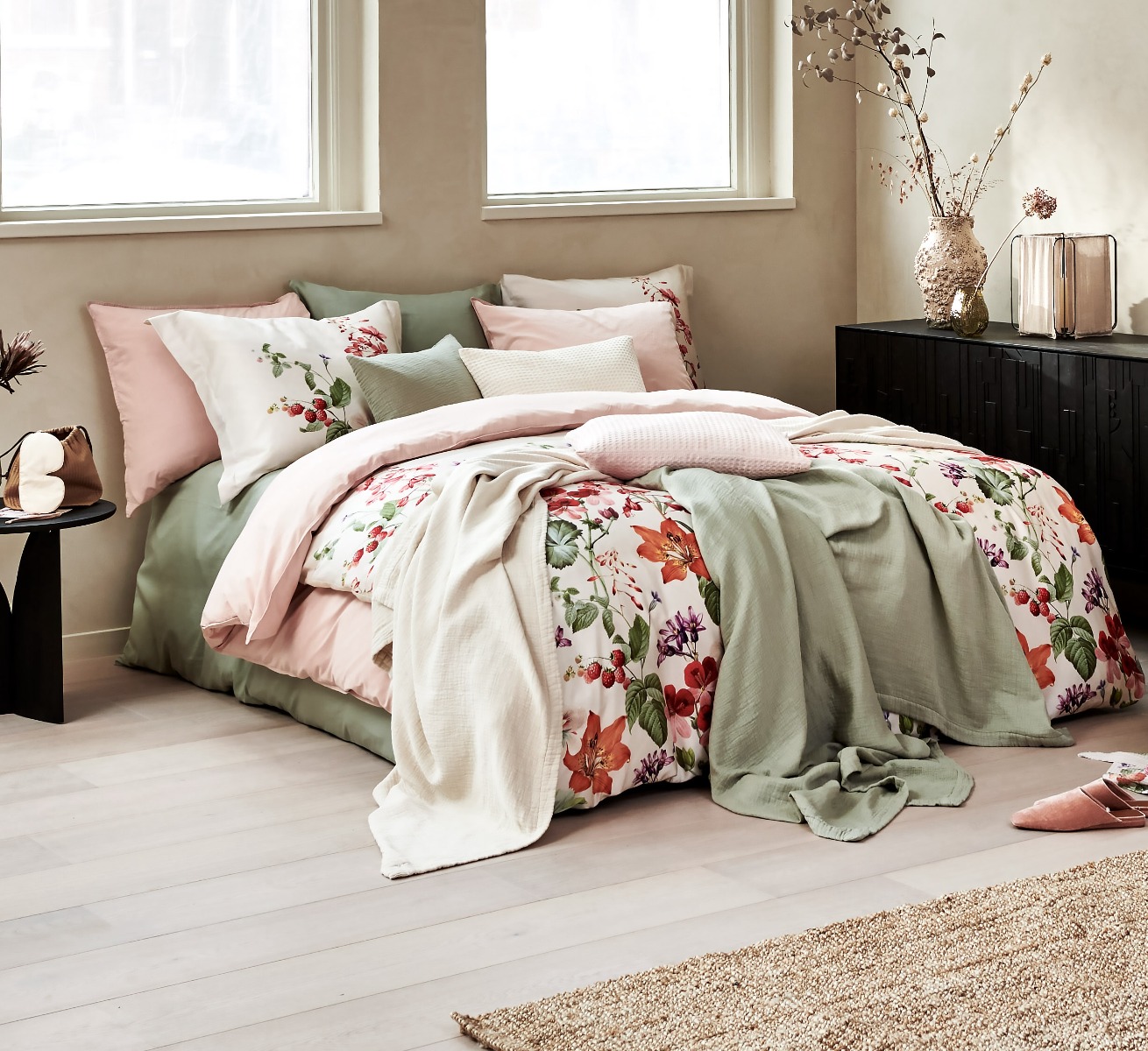 Vandyck Kussensloop Washed Cotton Pale Pink 60x70