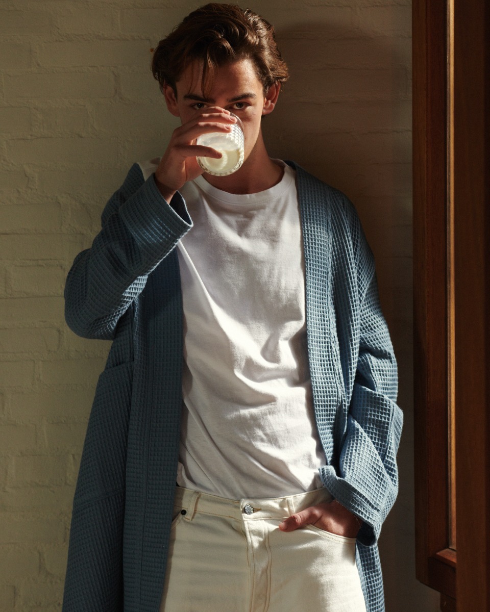 Vandyck Wafel Badjas Biarritz Jeans Blue