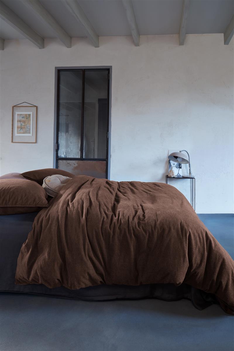 VT Wonen Dekbedovertrek Flanel Brown