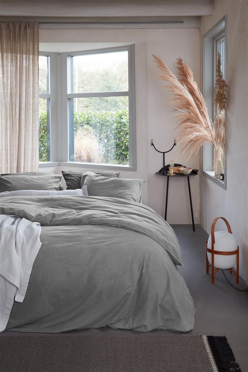 VT Wonen Dekbedovertrek Flanel Grey