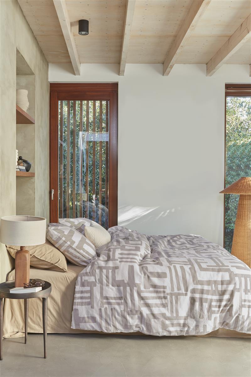 VT Wonen Dekbedovertrek Flanel Mixed Stripes Natural