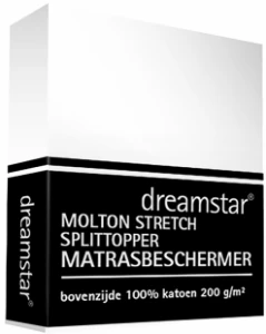 Dreamstar Hoeslaken Molton stretch Splittopper 200 gr