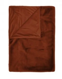 Essenza Plaid Furry Leather Brown 150 x 200