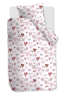 Beddinghouse Kids Dekbedovertrek Flanel Sweethearts Multi 1 persoons