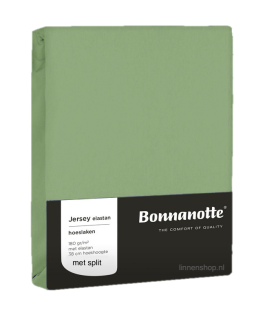 Bonnanotte Hoeslaken Split(topper) Jersey Elastan Mosgroen