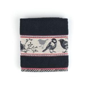 Bunzlau Castle Keukendoek Birds Black